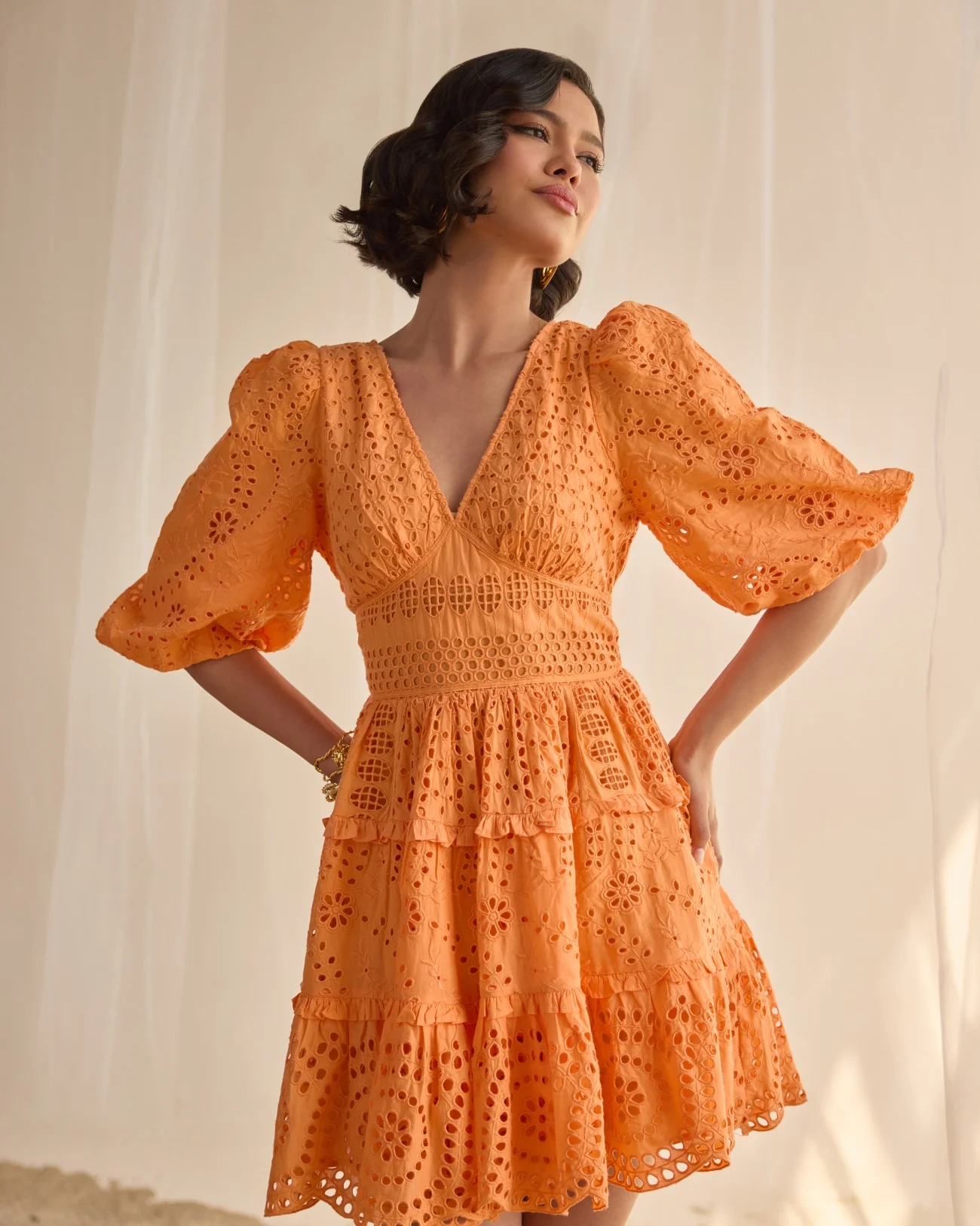 Serena Schiffli Dress - Image 3