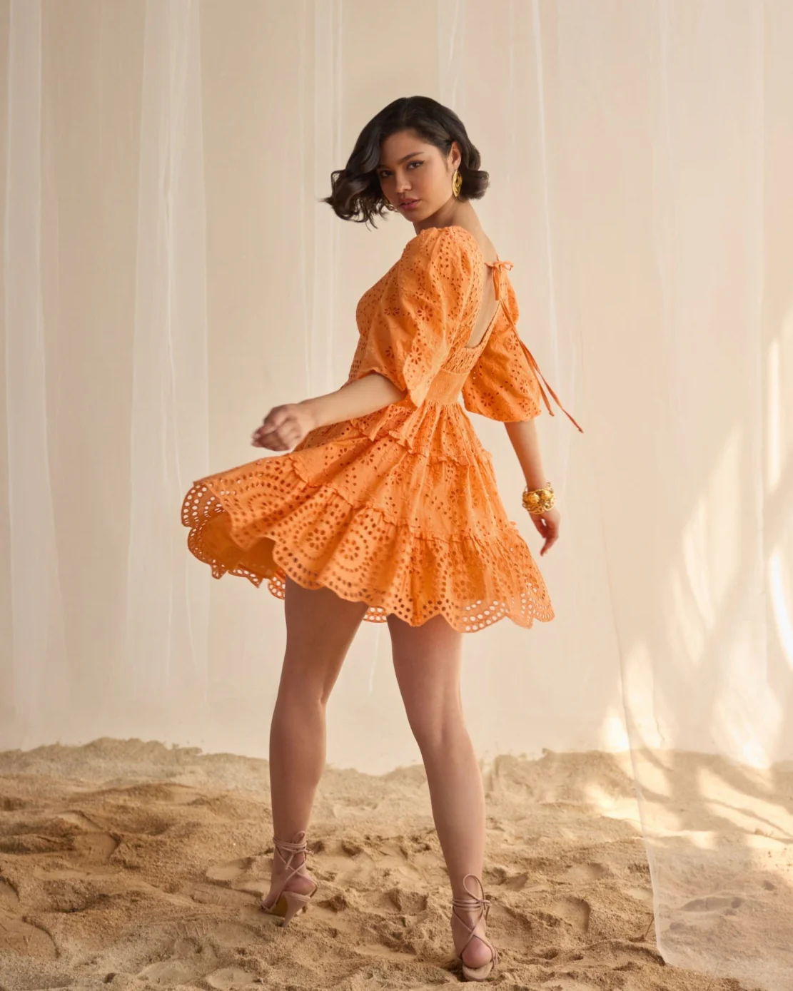 Serena Schiffli Dress - Image 4