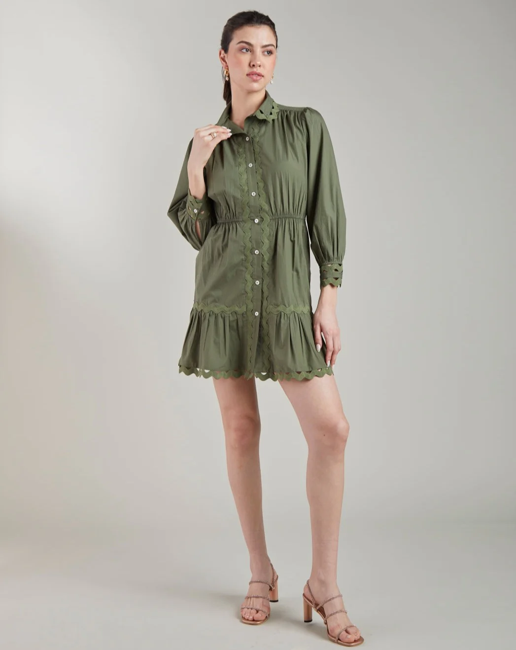 Khaki Wave Dress - Image 9
