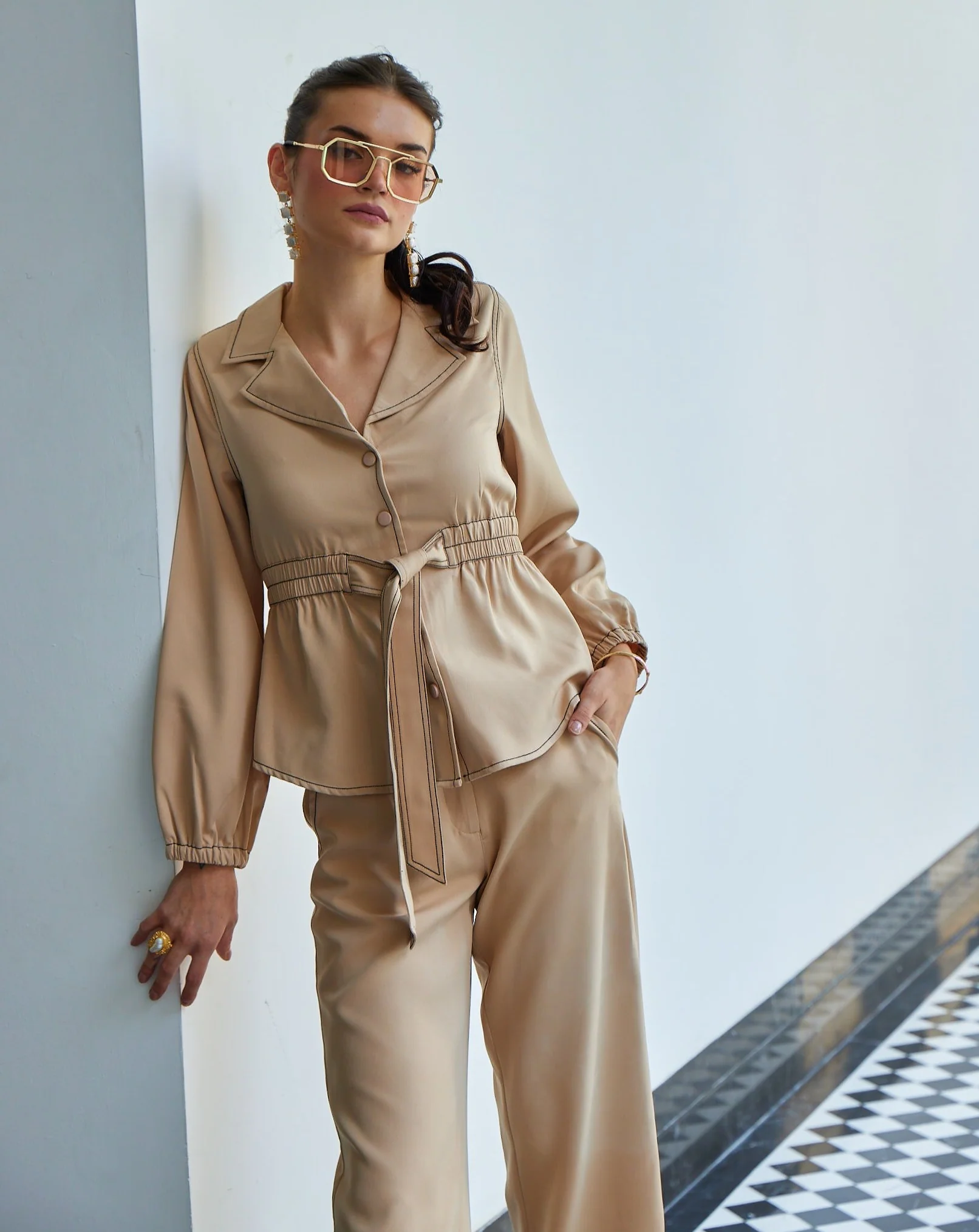 Royal Beige Jacket Top - Image 9