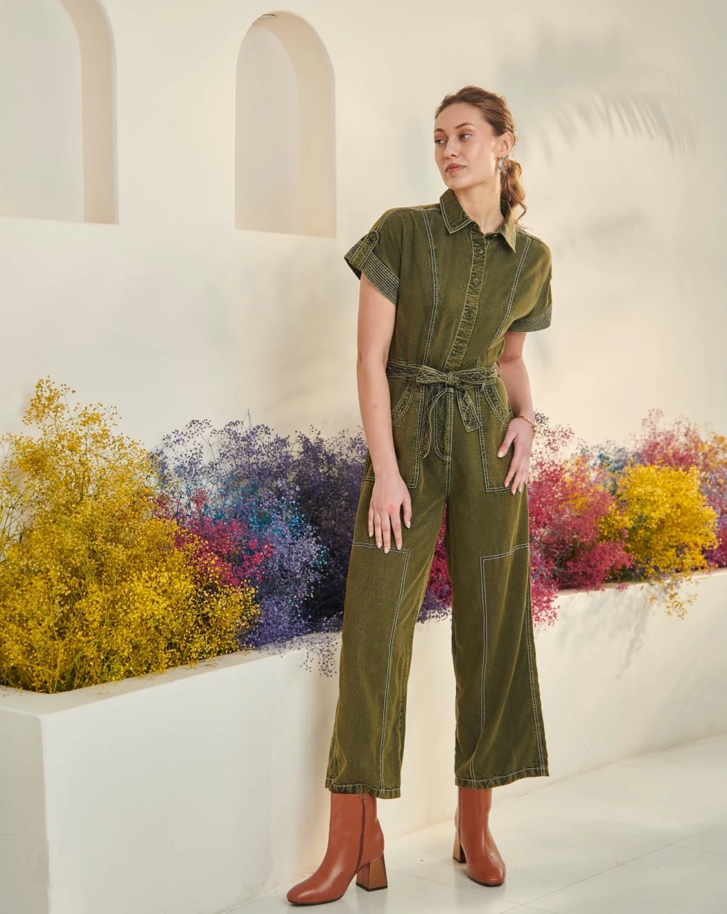 Adele Olive Jumpsuit - Image 14