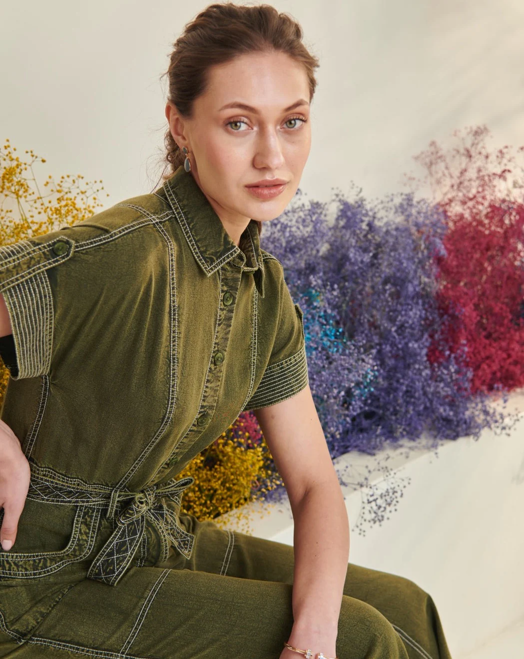 Adele Olive Jumpsuit - Image 16