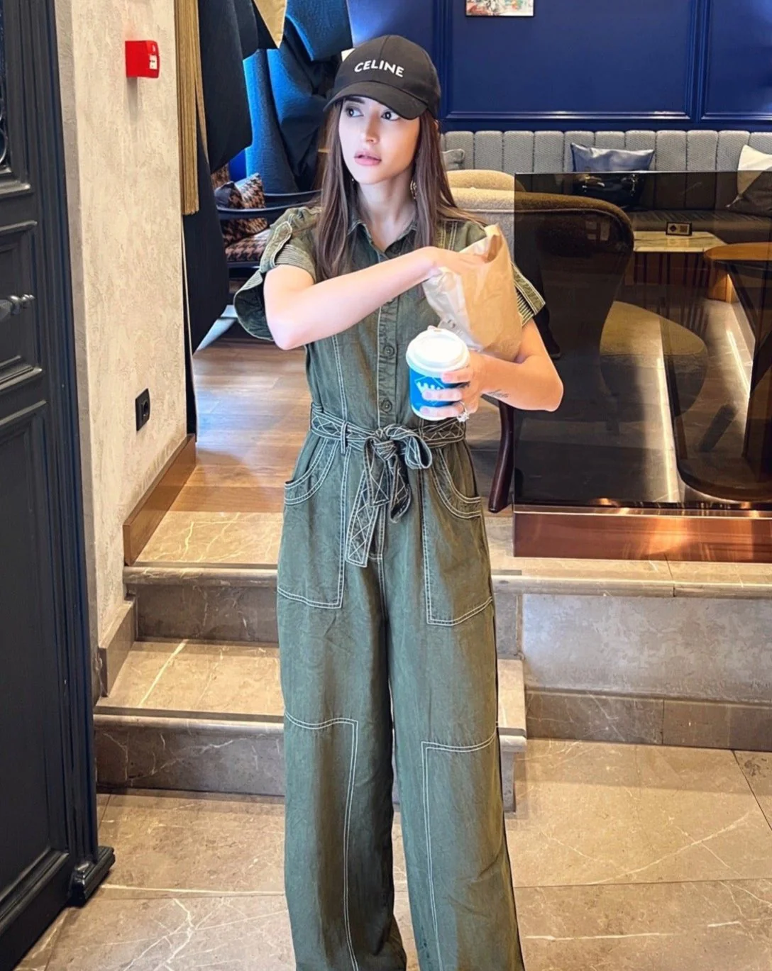 Adele Olive Jumpsuit - Image 4